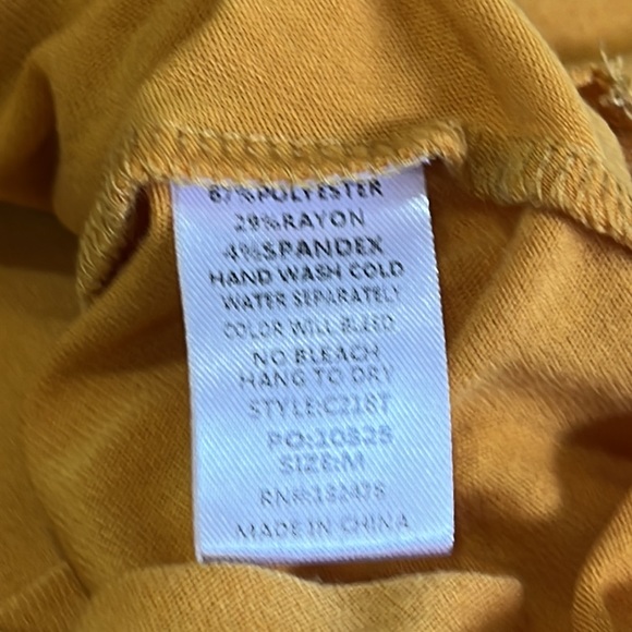 Glam Sunny Sunflower Yellow Tie Front Short Sleeve Top, Size Medium - Picture 11 of 12